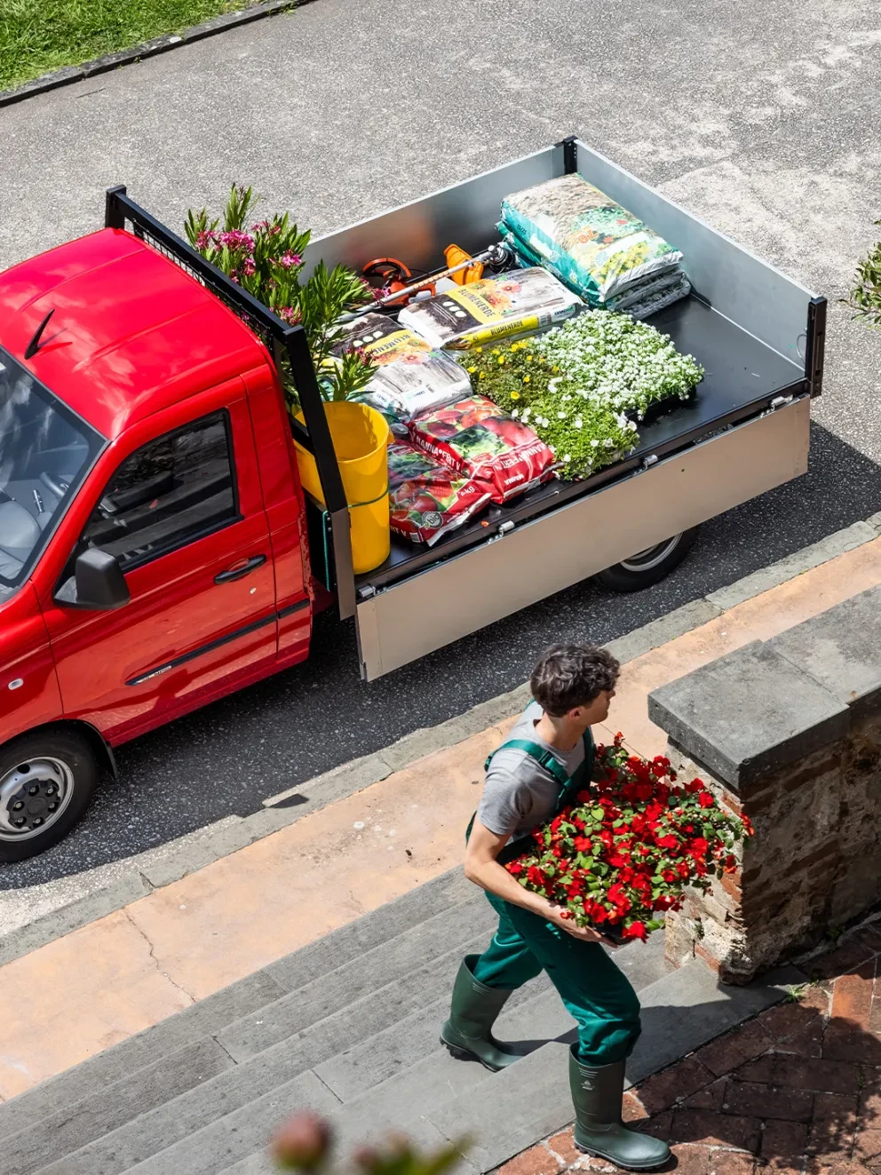 Piaggio Porter NP6 Open Laadbak bloemen